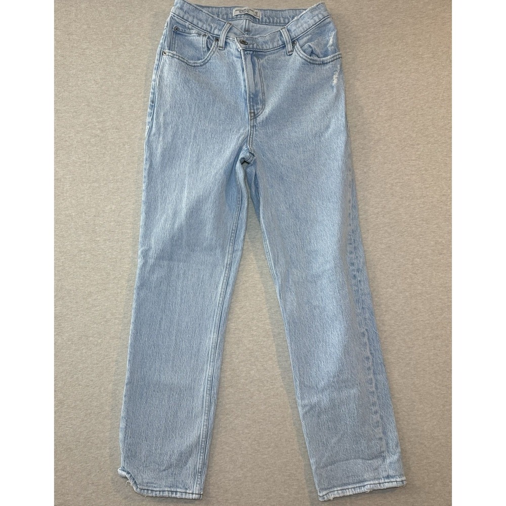Abercrombie Woman's Light Wash Jeans Ultra High Rise The 90s Straight Size 25